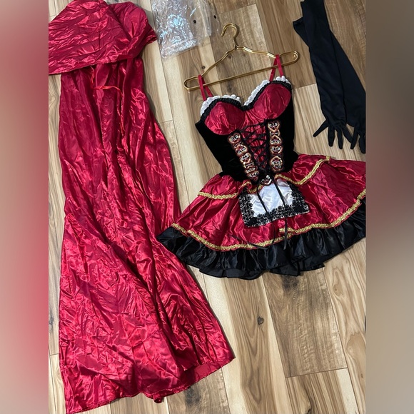 Spirit Little Red Riding Hood Corset Gloves Cape Costume Play Size M - Picture 7 of 16